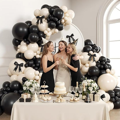 155pcs Black and White Balloon Arch Kit - Image 5