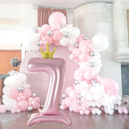 Crown Pink Number 7 Balloon - Image 3