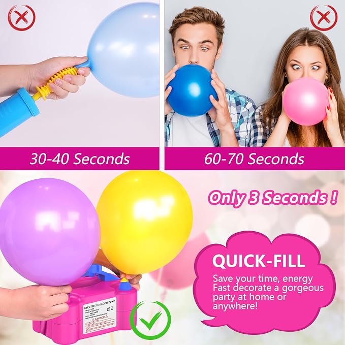 IDAODAN Electric Balloon Pump, Portable Electric Balloon Blower Machine - Image 3
