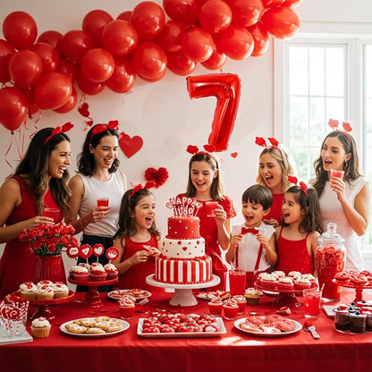 TONIFUL Number Balloon 16 Inch 10 Pcs Fat Red 0-9 Birthday Number Balloons | - Image 5