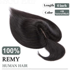 SEGO Hair Toppers for Women Real Human Hair with Thinning Hair, Toppers Hair Pieces Clip in Toppers Straight Hair Pieces with Front Bangs 150% Density Silk Base -6 Inch #1B Natural black