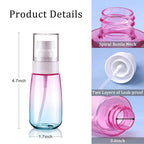 Cosywell Fine Mist Spray Bottles TSA Approved 2oz 60ml 3 Pack Leak Proof Travel Spray Bottle Empty Small Spray Bottles for Perfume Essential Oils Toners Rose Water Cosmetics (3Gradient Pink Blue)