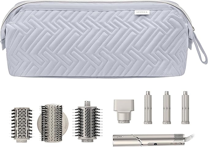 Leudes Hair Tools Travel Bag for Shark Flexstyle Carrying Case Portable Shark Hair Air Wrap Dryer Case Waterproof Dustproof Flat Curling Iron Travel Organizer (Light Gray)