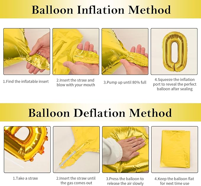 Biapian 40 Inch One Letter Balloons, Big Gold ONE Foil Balloons - Image 8