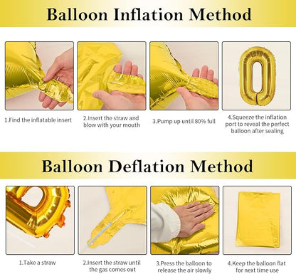 Biapian 40 Inch One Letter Balloons, Big Gold ONE Foil Balloons - Image 8