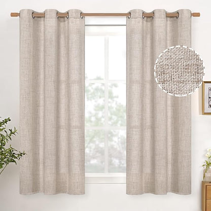 YoungsTex Natural Linen Curtains 48 Inches Length by YoungsTex
