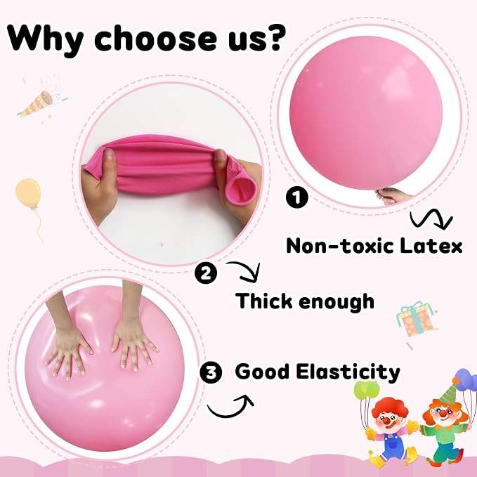 30pcs Pastel Pink Balloons 18 Inch Large Balloon - Image 3