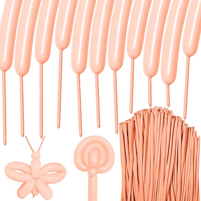 100Pcs Pastel Orange 260 Balloons, Long Balloon by HYKJNBW