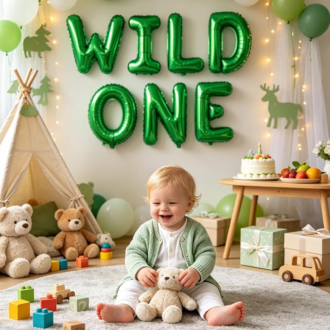 TONIFUL Green Letter Balloons 26 Pcs 1 Set A-Z Alphabet Banner Kit – 16 Inch - Image 3