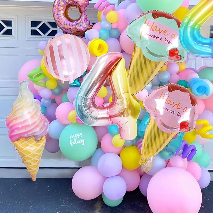 40 Inch Giant Rainbow Number 4 Balloons, Birthday Balloons, Helium Mylar Foil - Image 6
