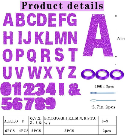 116 Pcs DIY Glitter Customizable Banner Kit Custom Banner Including 111 Letters - Image 2