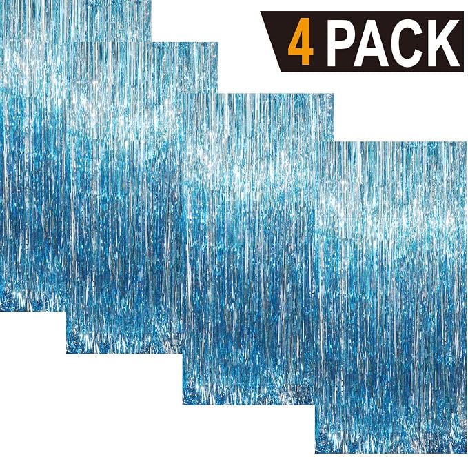 GOER 3.2 ft x 9.8 ft Metallic Tinsel Foil Fringe Curtains Party Photo Backdrop - Image 9