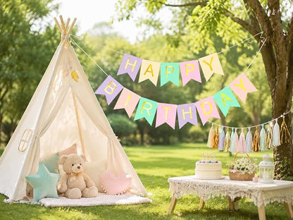 Letjolt Macarone Happy Birthday Banner Party Signs 13 Pcs | Colorful Funny - Image 4