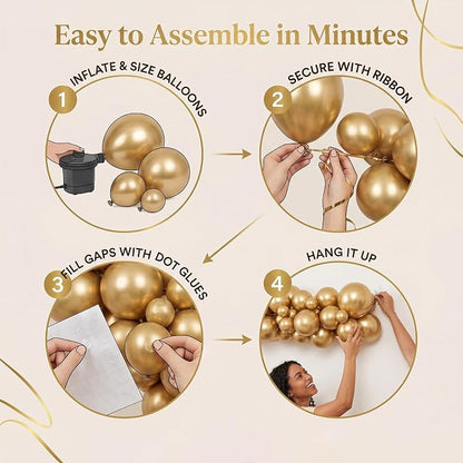 102pcs Gold Balloon Garland Arch Kit, 18 12 10 5 Inch Balloons | Balloons - Image 3