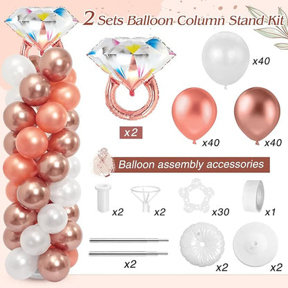 Seematn 2 Set Diamond Ring Balloon Column Stand Kit - Image 2
