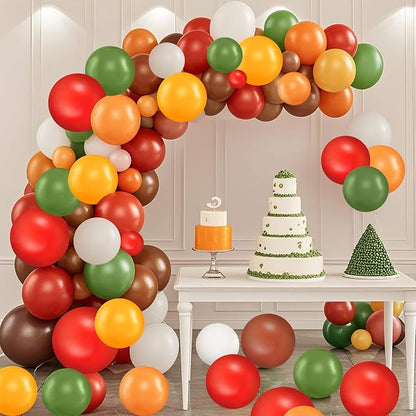 Orange Red Yellow Green Brown Latex Thanksgiving Balloons 45ct 12in | Latex - Image 7