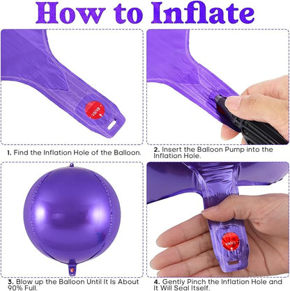 Metallic Purple Balloons, 22 Inch Large Sphere Round Balloons - Image 7