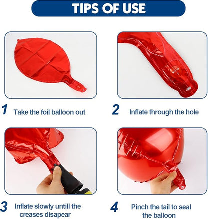6pcs Red Foil Balloons 22inch Round Balloons - Image 7