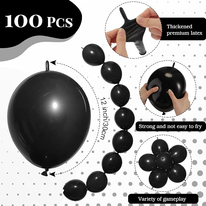 100 Pcs Link Balloon Quick Linking Latex Connected Balloons Linkable - Image 2