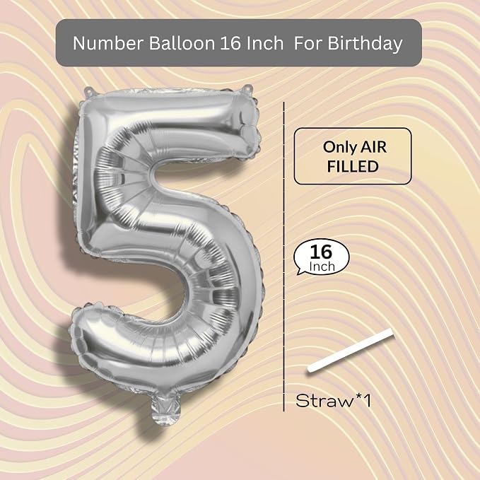 Rose Gold Number Balloon 5 Mylar Foil Macaron Balloons 16 inch - Image 8