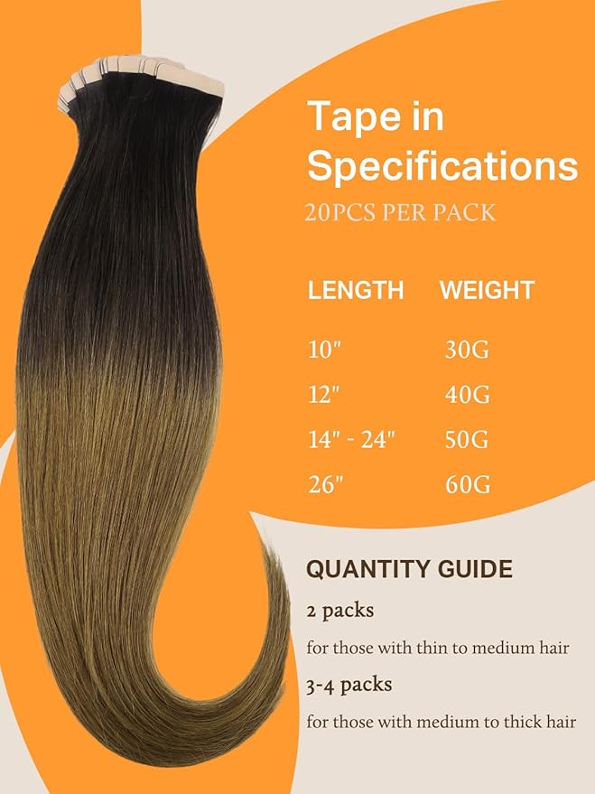 DOORES Tape in Hair Extensions Human Hair, Chocolate Dip Color Melt 12 Inch 40g 20pcs, Human Hair Extensions Natural Hair Extensions Seamless Straight