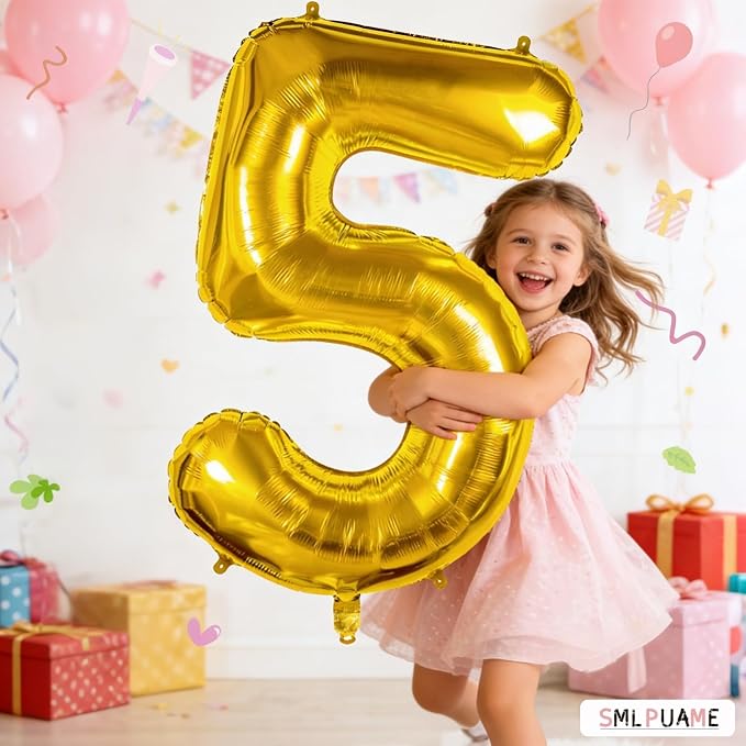 40 Inch Gold 15 Balloons Number, 15th Birthday Decoration Boys Girl | Large - Image 2