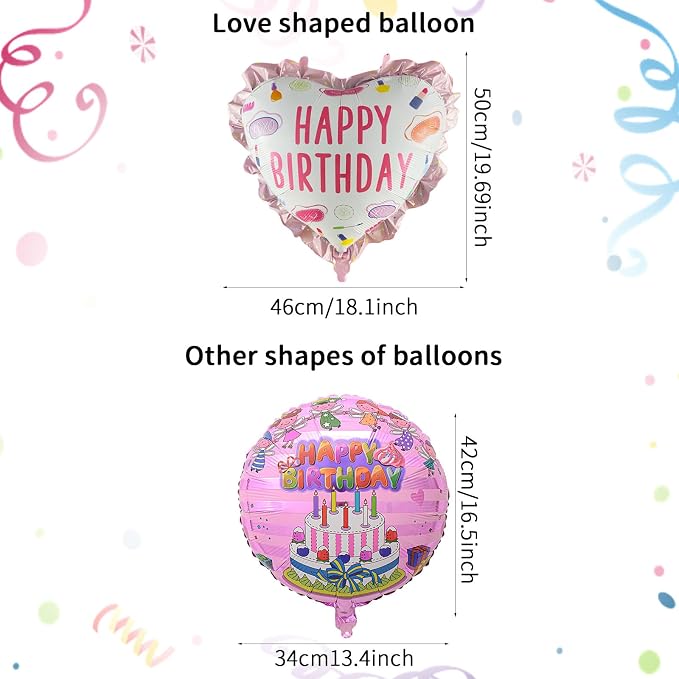 50Pcs Helium Mylar Happy Birthday Balloons - Image 3