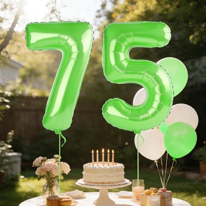 40 Inch Number 75 Balloons for 75th Birthday Party Decorations, 0-100 Fruit - Image 3