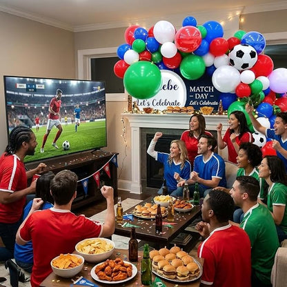 Soccer Balloons, 12 Inch Red Green and Blue White Soccer Ball Balloons - Image 4