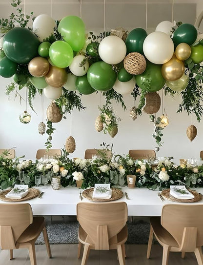 Green and Gold Balloons, Jungle Safari Party Decor | Different Shades Green - Image 7