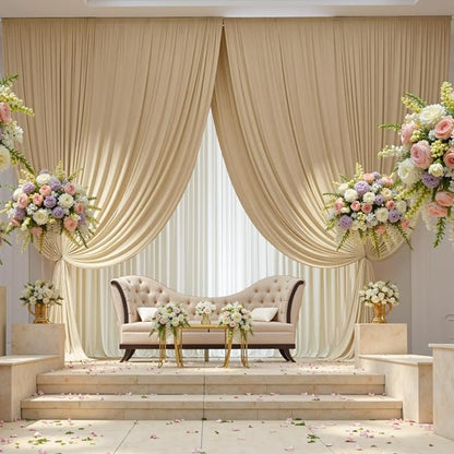 30ft×12ft Wrinkle Free Champagne Backdrop Curtain - Image 7