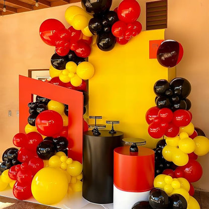 12Inch Red Yellow Black Balloons, Color Helium Party Balloon Yellow Red Black - Image 4