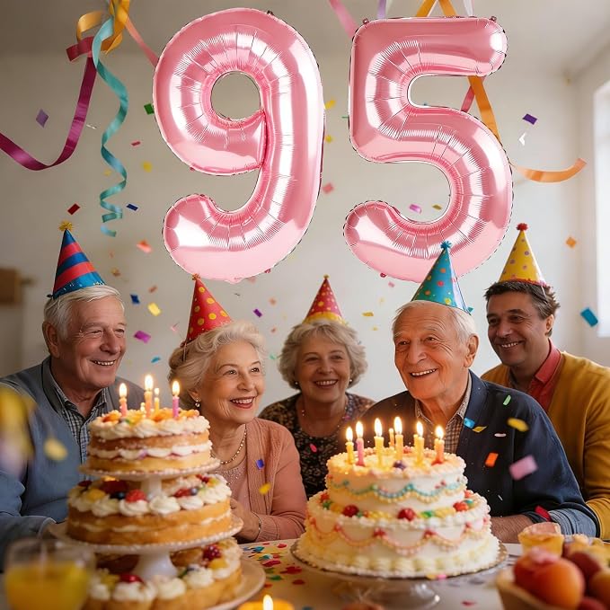 40 Inch Number 95 Balloons for 95th Birthday Party Decorations, 0-100 Jewelry - Image 2