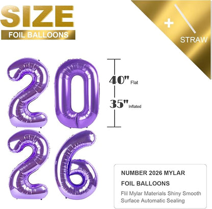 Number 2026 Balloon 40 Inch Purple Balloon - Image 5