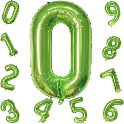 40 Inch Green Large Number Balloons Set 0-9, Self Inflate Foil Number 0 Helium - Image 9