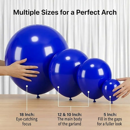 114pcs Royal Blue Balloons Different Sizes, 18 12 10 5 inch Balloons | Balloons - Image 3