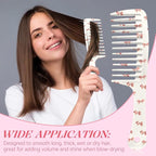 Wide Tooth Comb,Effortless Tangle Removal for Curly, Wet, Long Hair Wet,Cute Aesthetic Design for Women Men and Girls (Pink-10)