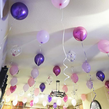 Pink and Purple Balloons, Metallic Purple Pink Latex Balloons - Image 9