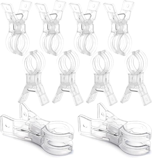 10 Pack Balloon Arch Clips, 3.5'' Clear Plastic Spring Clamps | Heavy Duty Clips by Huiguli