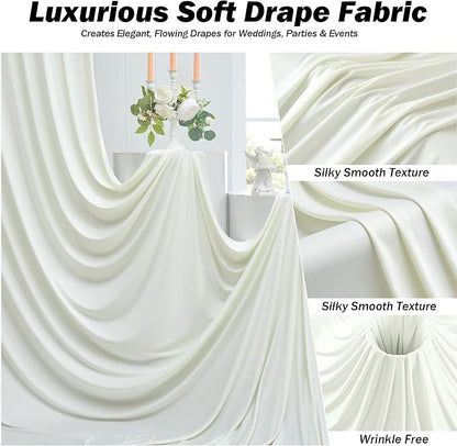 60ft×12ft Ivory Backdrop Curtain - Image 4