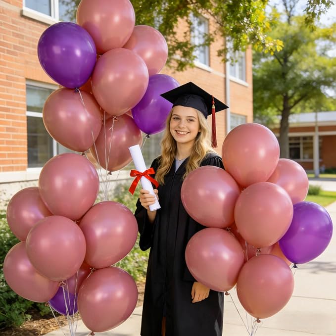 110pcs Dusty Pink Balloon 12 Inch, Brush Pink Latex Balloons - Image 6