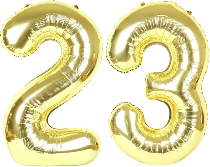 23 Balloon - Champagne Gold Birthday Number Balloons, 40 Inch Decorations | by ALPHADELTAPI