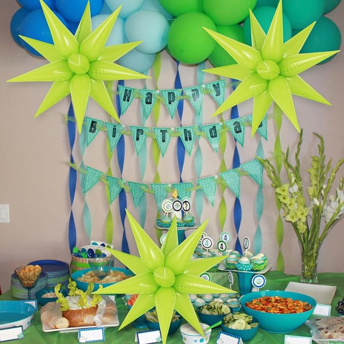72 Pcs Star Balloons Foil Explosion Balloons Magic 12 Point Star Cone Balloon - Image 4