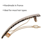 Silver Hair Barrette for Thin Hair, Classic Rectangle French Barrette for Women, Lightweight and Comfortable, Strong Hold, Opera Silver | France Luxe