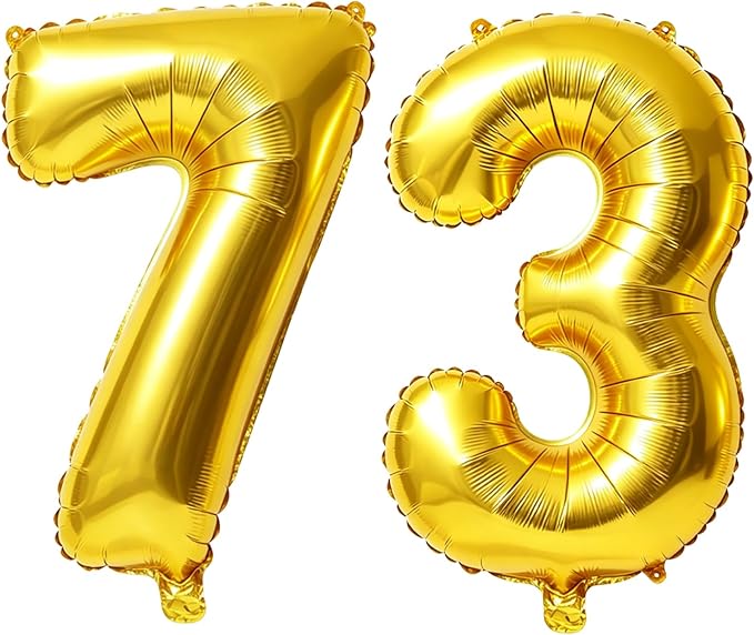 40 Inch Number 73 Balloons for 73rd Birthday Party Decorations, 0-100 Gold by FOBELEC