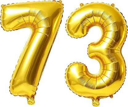 40 Inch Number 73 Balloons for 73rd Birthday Party Decorations, 0-100 Gold by FOBELEC
