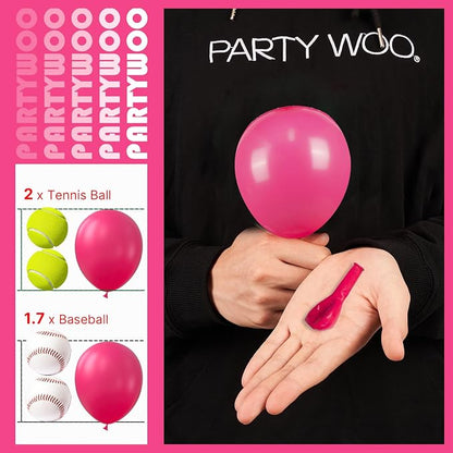 PartyWoo Hot Balloons 50pcs Small Mini Dark Pink Magenta Balloons 5 Inch | - Image 3