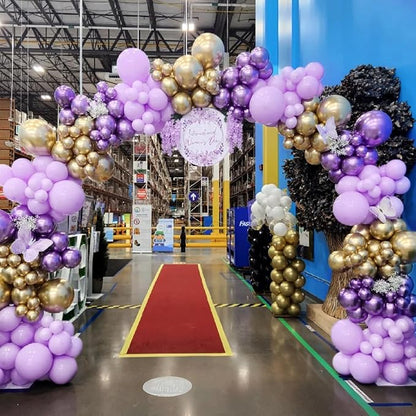 MEBAY Purple and Gold Balloons Arch Kit - Image 7