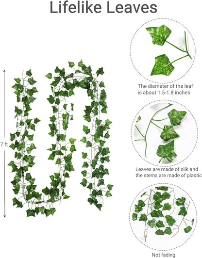 ARTKAIKE Fake Vines for Room Decor Aesthetic Artificial Plant Ivy Leaves - Image 2