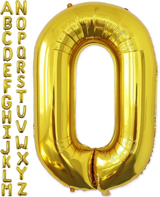 VHUWE 40 inch Gold Letter O Balloon, Big Size Alphabet Foil Mylar Helium by VHUWE